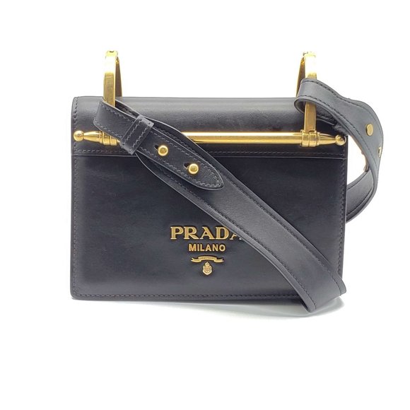Prada Handbags - 100% Authentic Prada Cahier Black Clutch Shoulder Bag